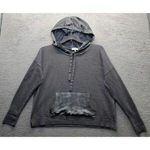 J Society Hoodie Womens XL Gray Long Sleeve Side Slit Kangaroo Pocket Drawstring